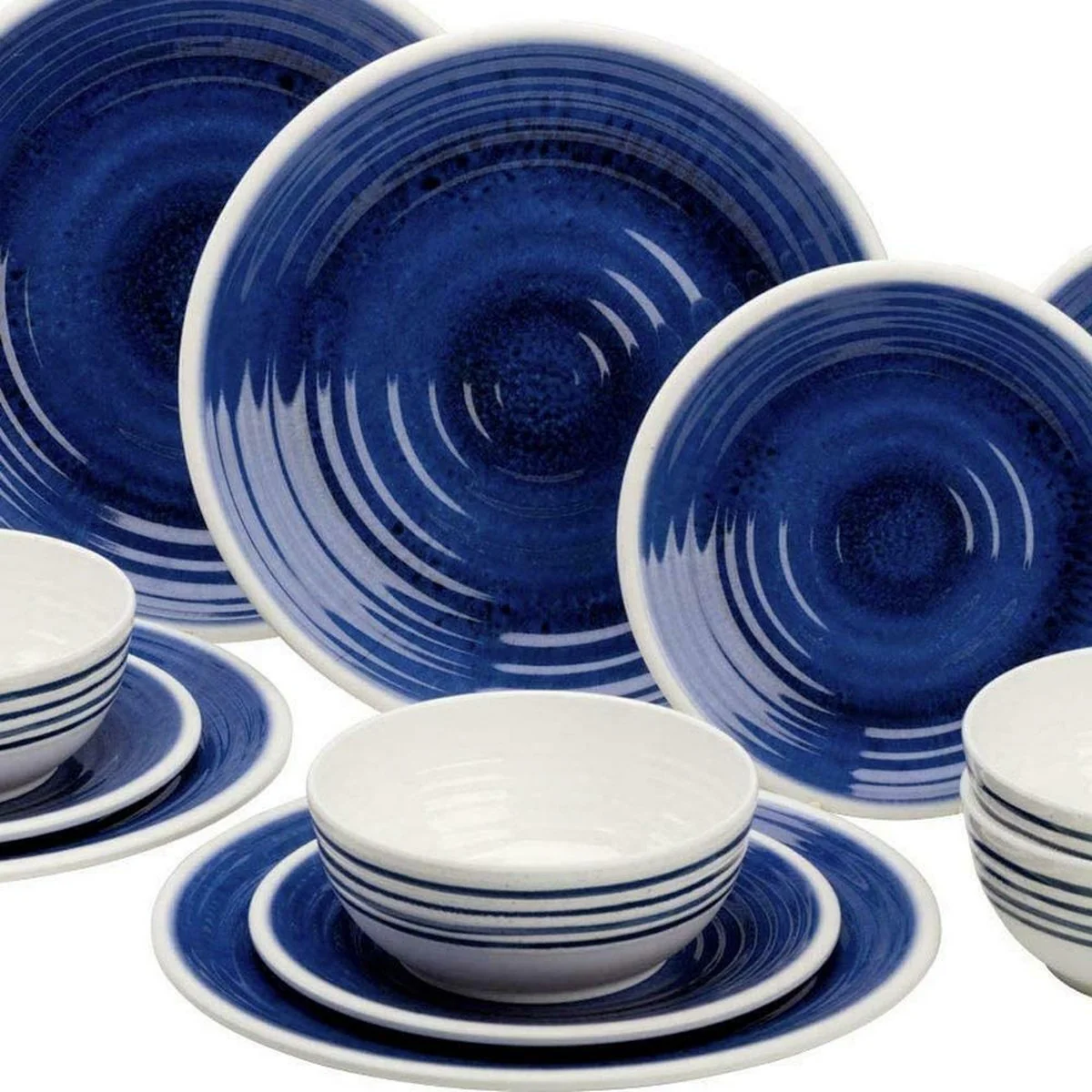 Flamefield Blue Azure Camping Caravan 12 Piece melamine Dinner Picnic camping Set - Image 4