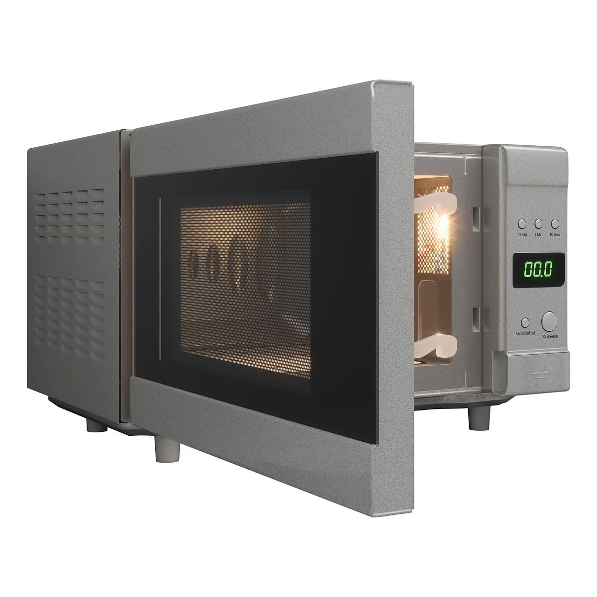 Flatbed Microwave in Silver Without Rotating Plate (230V, 700W, 20L) - Image 3