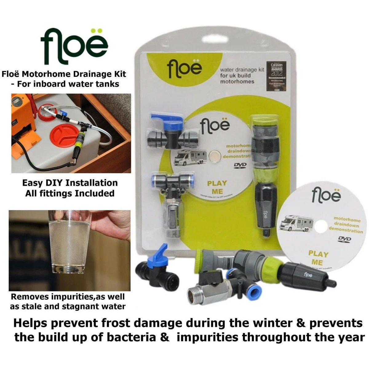 Floe Motorhome Caravan Draindown Kit - For Inboard Water Tanks