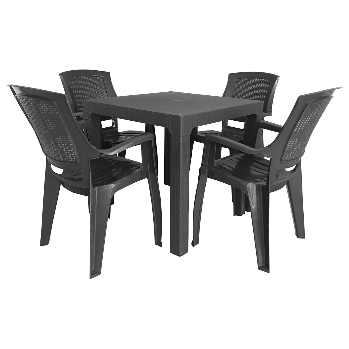 Flora 5 piece poly-propelene dining set (Anthracite) F6030AN