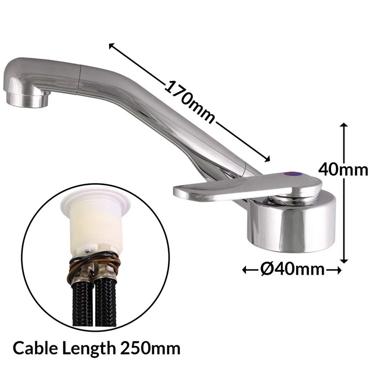 Florenz Chrome 90 Degree Turn Mixer Tap - Image 2