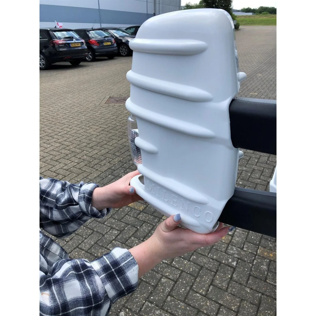 For Ford Transit Mark 8 Mirror Protectors White Pair - Twin Arm Model Only Milenco - Image 4