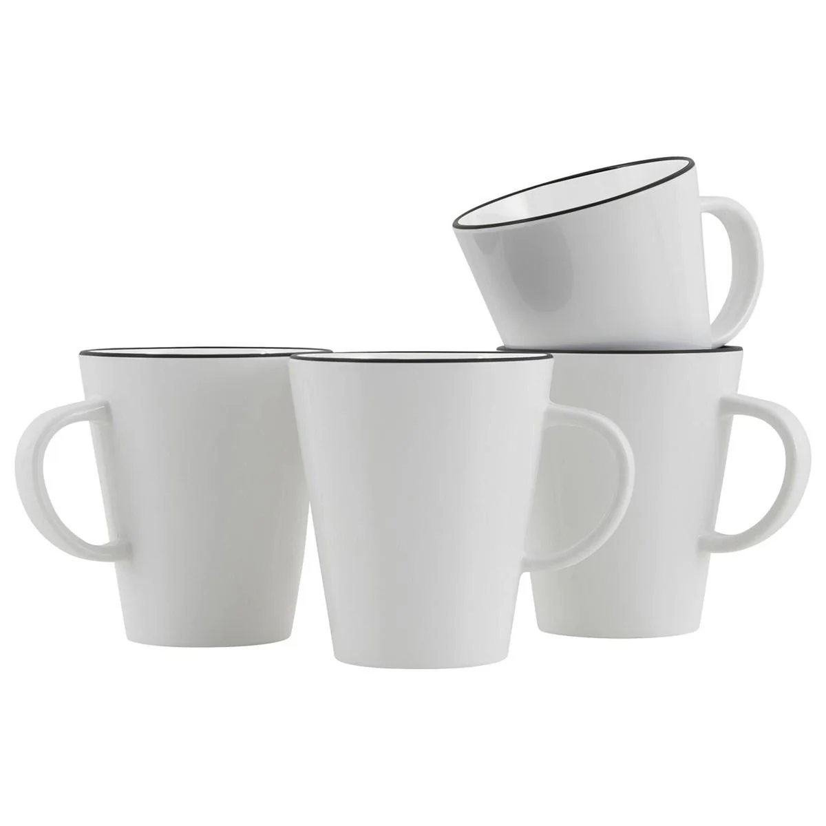 Gimex Linea Line Mug Black 4 Pieces