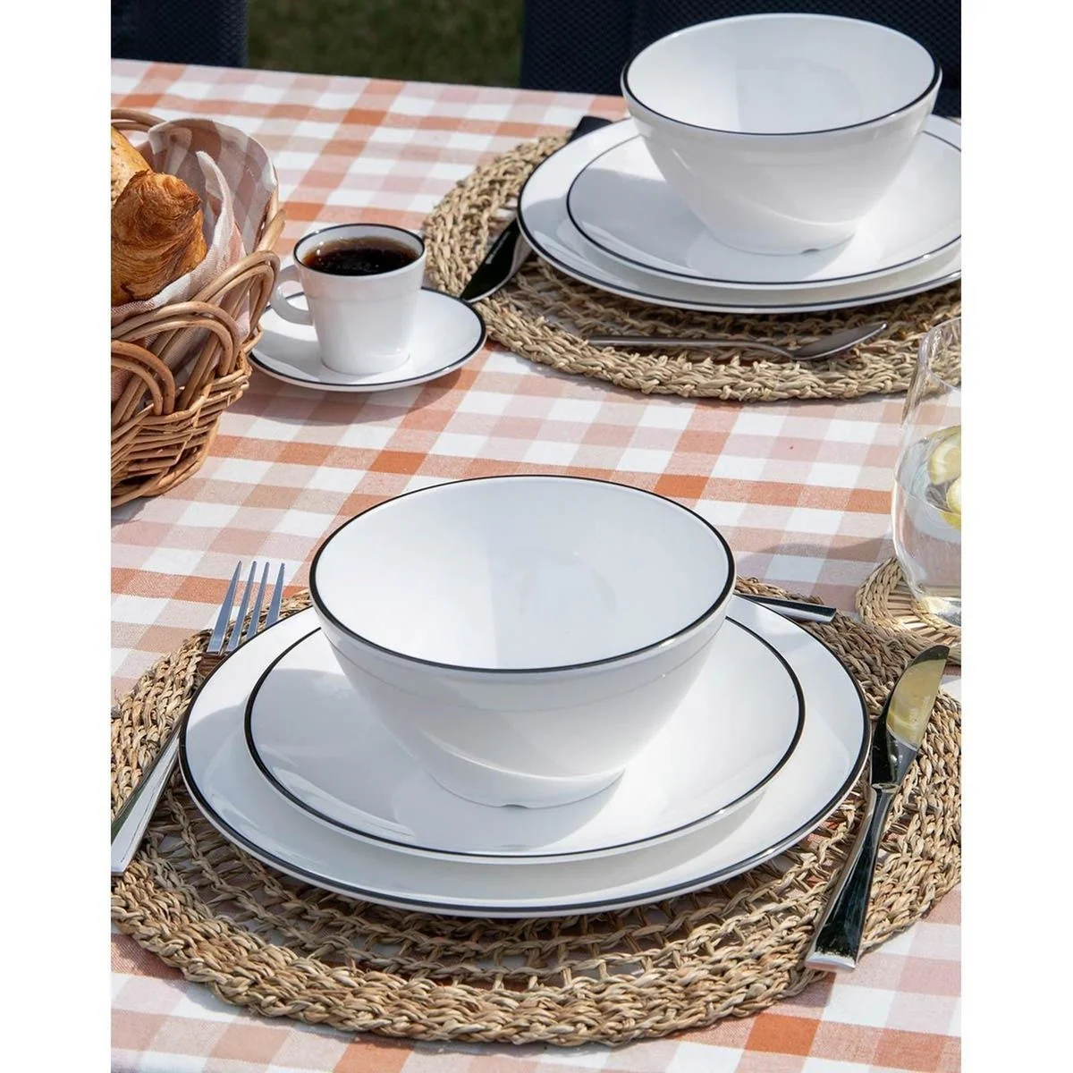 Gimex Linea Line Tableware Black 12 Pieces - Image 2