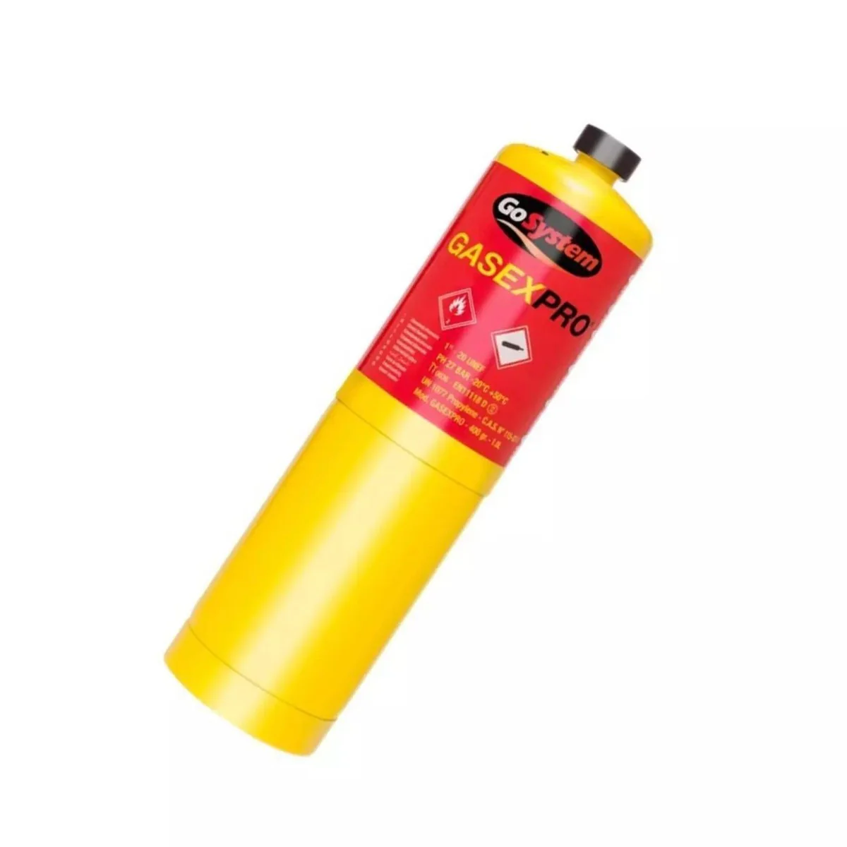 Go System Propylene Gas Cylinder Robust Steel Cylinder Yellow 400g - Image 2