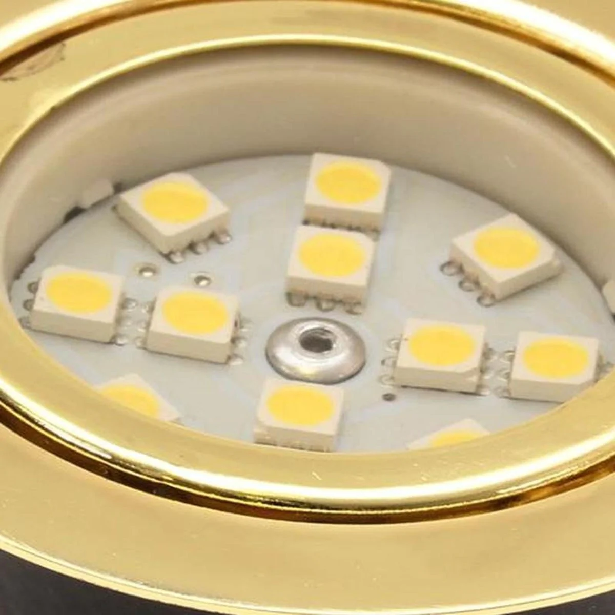 Gold (Brass) Recessed LED Downlight Unswitched (Warm White)