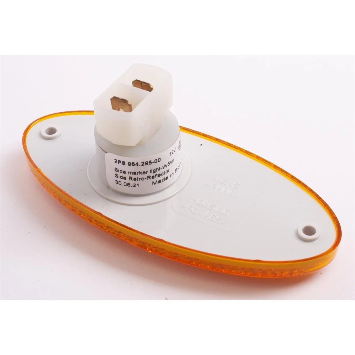 Hella 2PS964295057 Led Amber Oval Side Marker Light Lamp 24V Volt W/ Reflector for Caravan Motorhome - Image 2