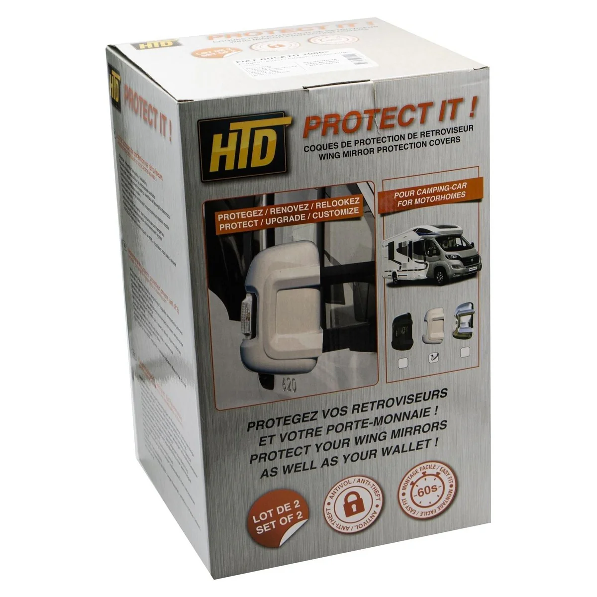 HTD Protect-it Mirror Long Arm Protector for Ducato/Relay / Boxer 06 onwards (White, Van/Conversion) - Image 5