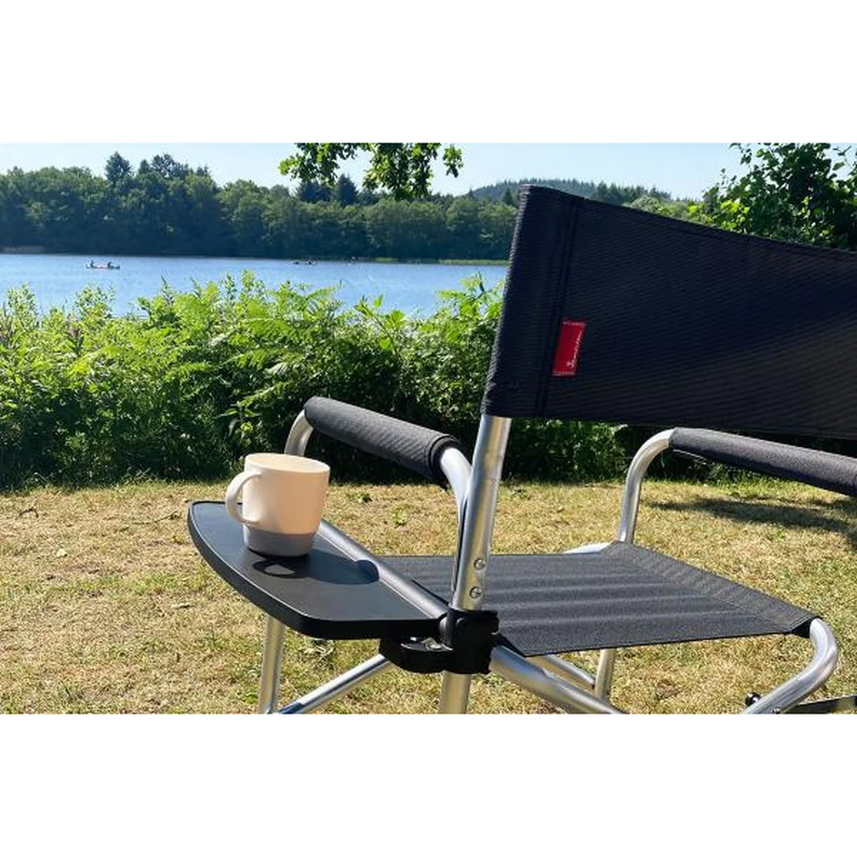 Isabella Lightweight Dark Grey Aluminium Folding Directors Chair Side Table - Image 6