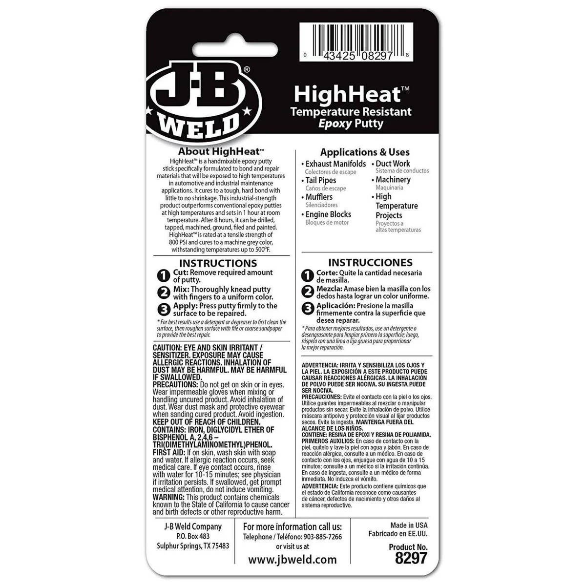 JB Weld HighHeat 57g Heat Temperature Resistant Epoxy Putty Metal Repair Filler - Image 2