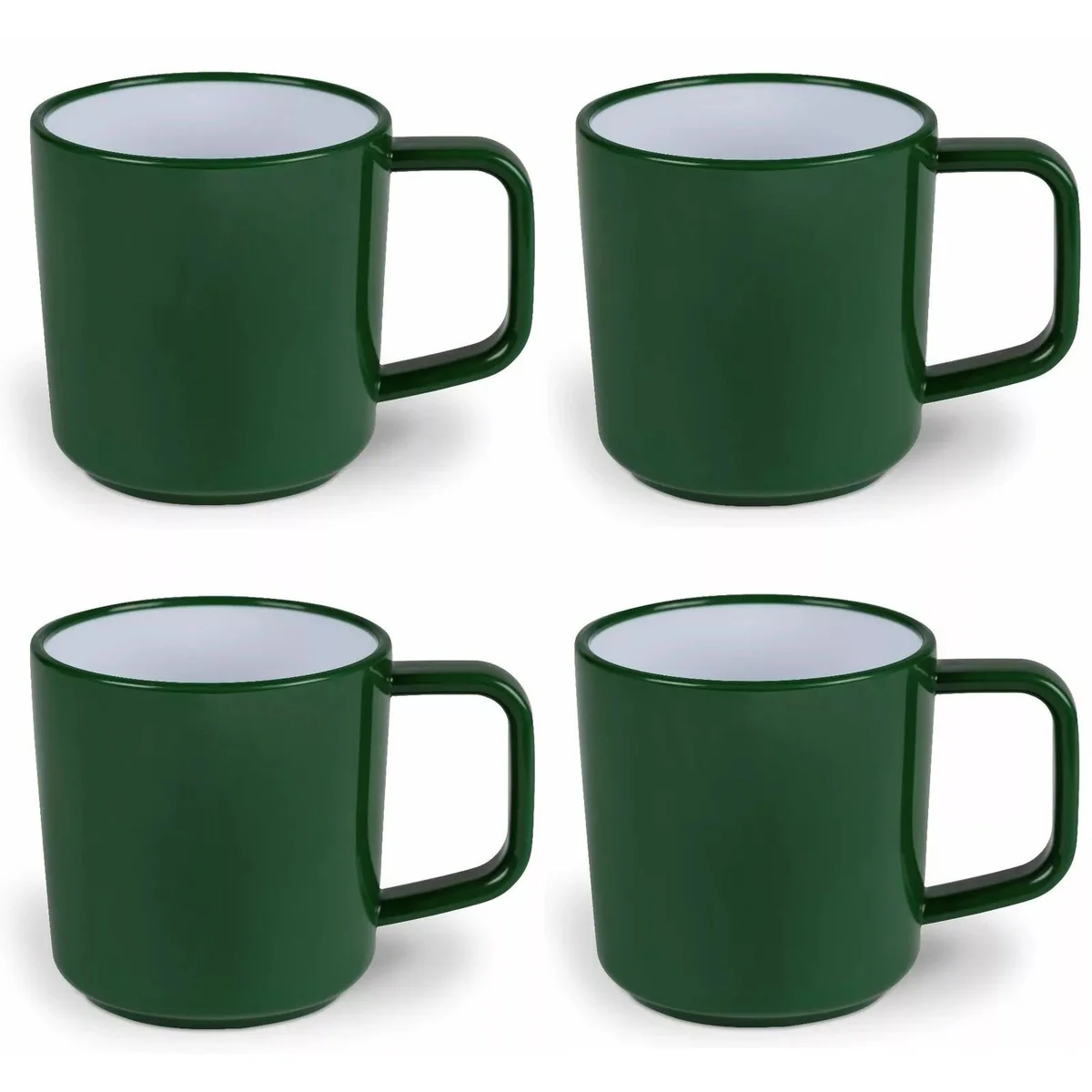 Kampa ABS Plastic Anti Slip Base Heat Resistant Camping Mug Set Fern Green