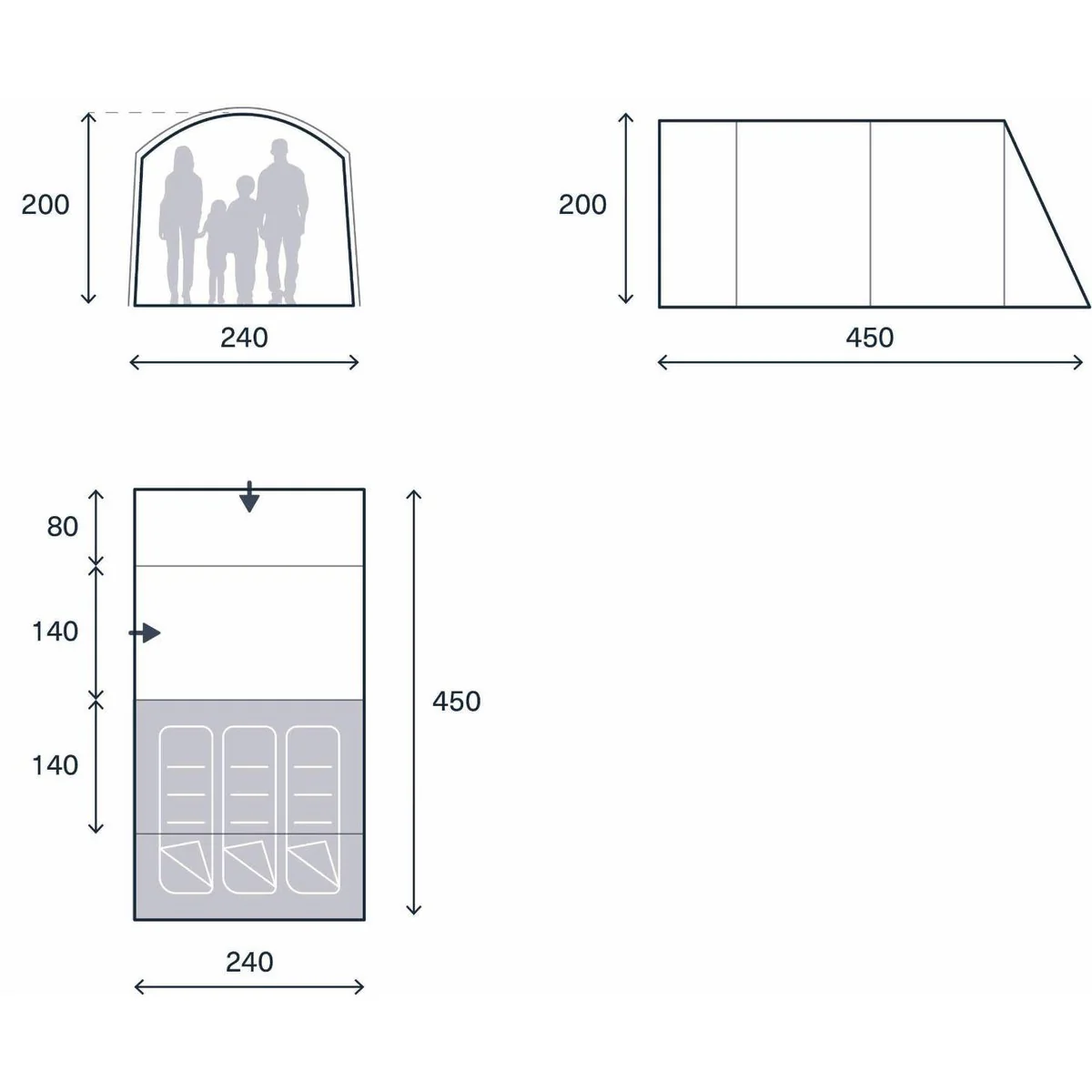 Kampa Dawlish 03 Tent 3 Person Poled Tent - Image 10