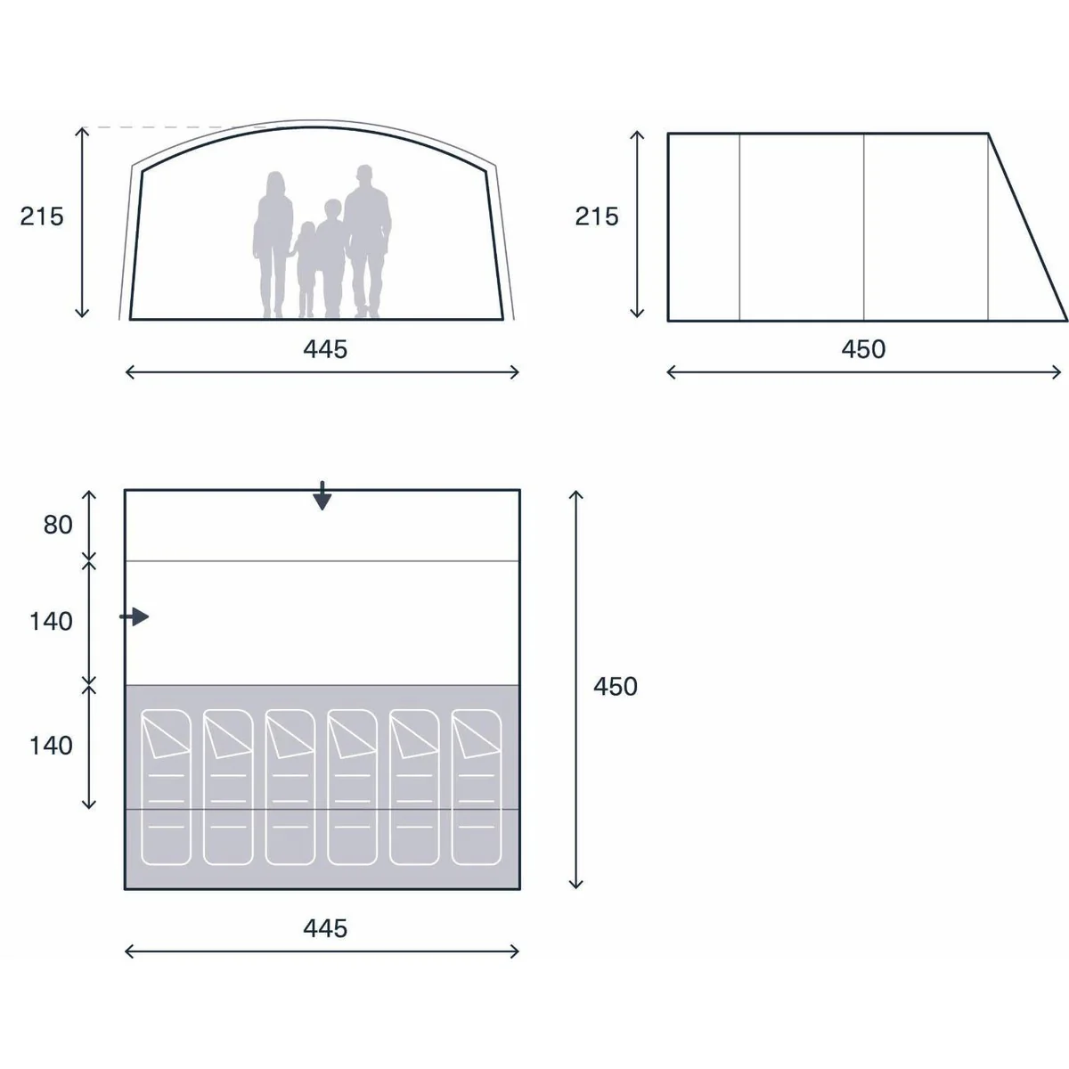 Kampa Dawlish 06 Tent 6 Person Poled Tent - Image 10