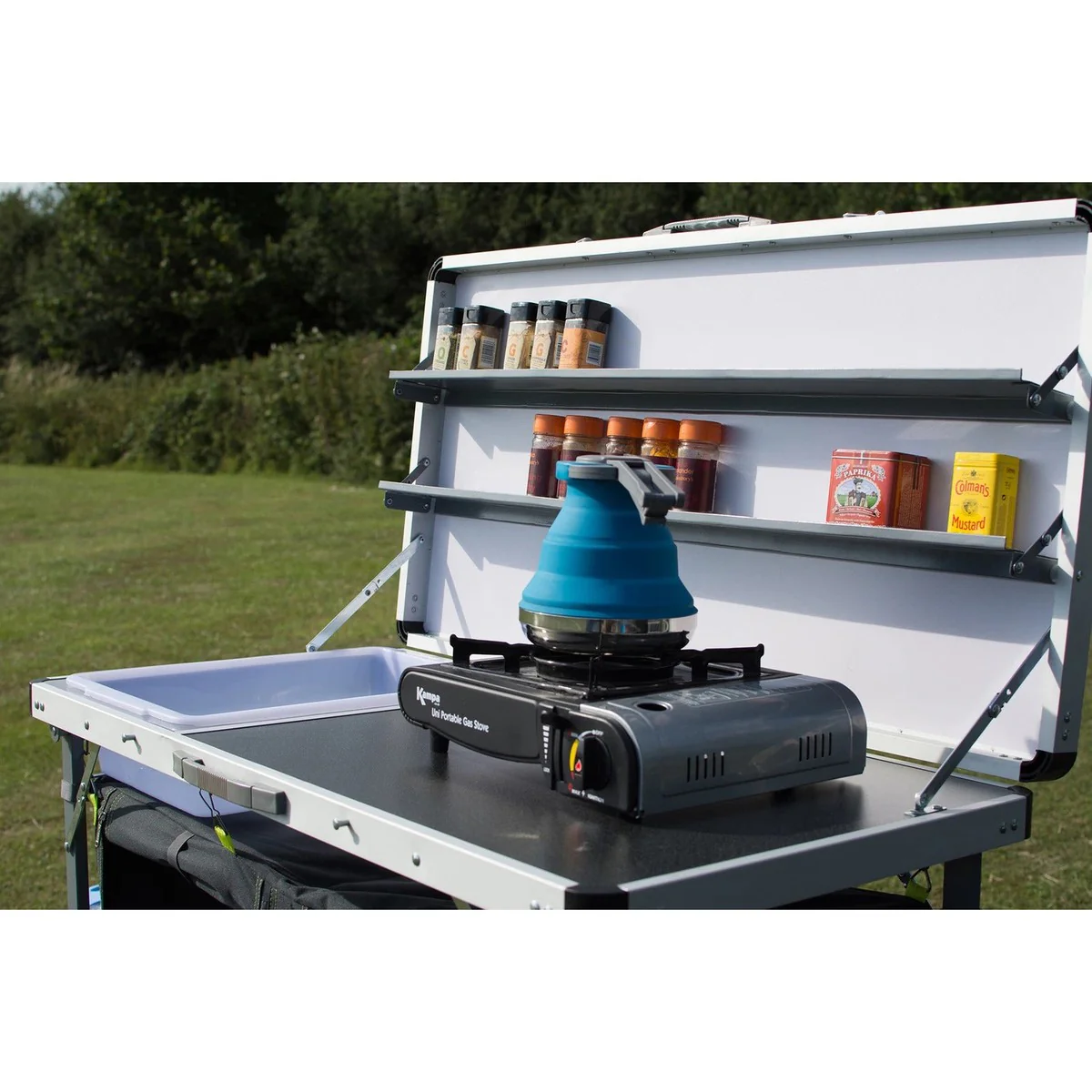 Kampa Dometic Chieftain Portable Camping Field Kitchen Stand And Sink Cupboard - Image 4