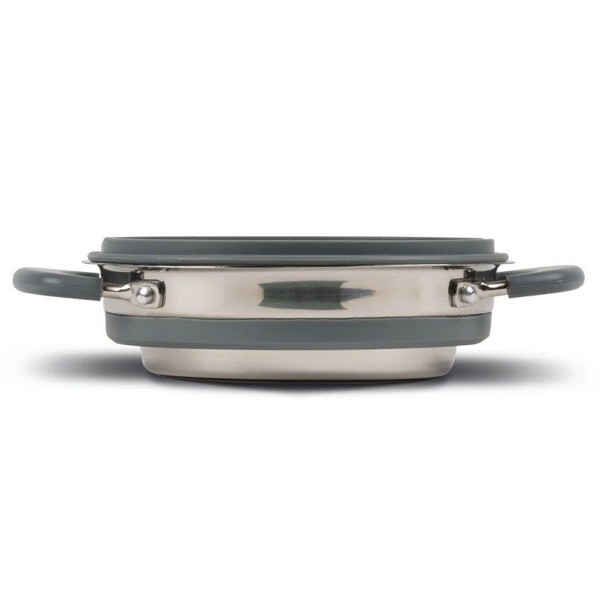 Kampa Folding Collapsible Silicone & Stainless Steel Saucepan 3 Litre Grey - Image 2