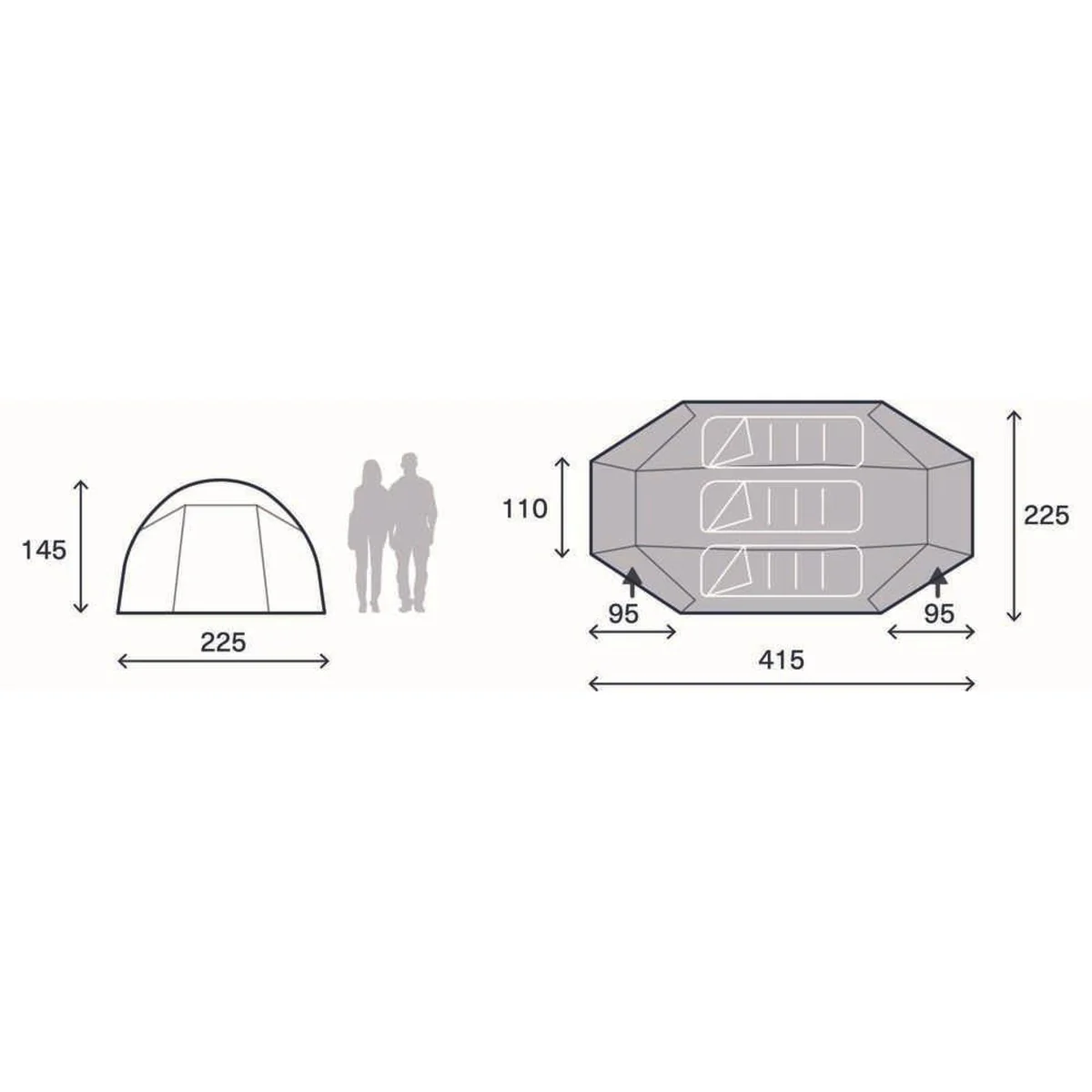 Kampa Mossborn 03 Aegean 3 Person Poled Tent - Image 8