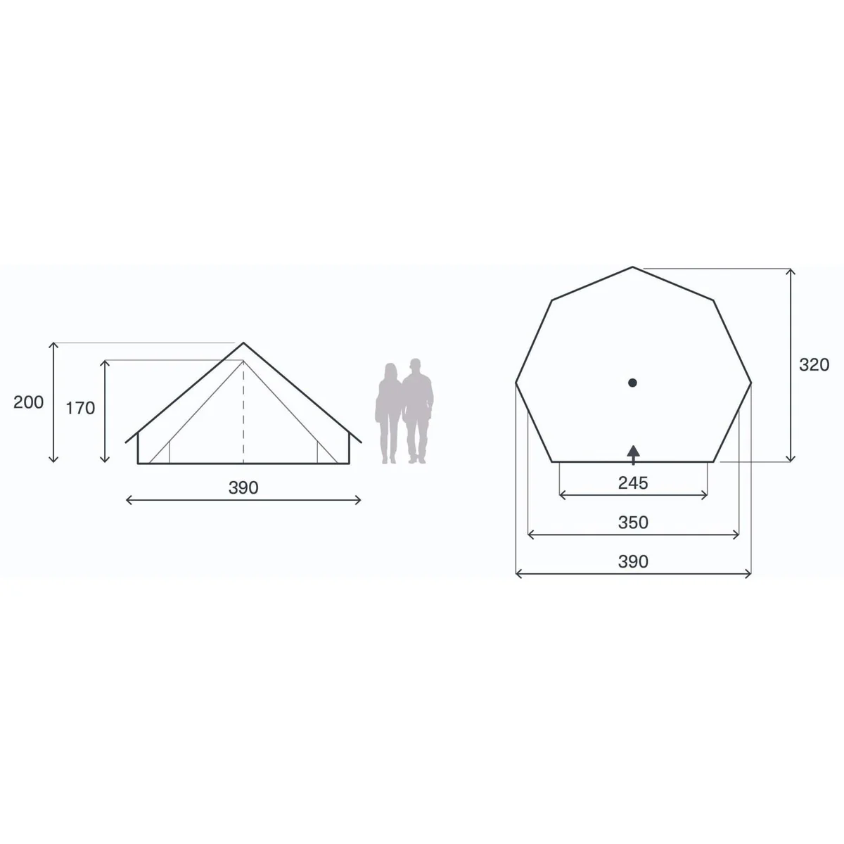 Kampa Pineveil 02 Tent Tipi Style 2 Person Poled Tent - Image 19