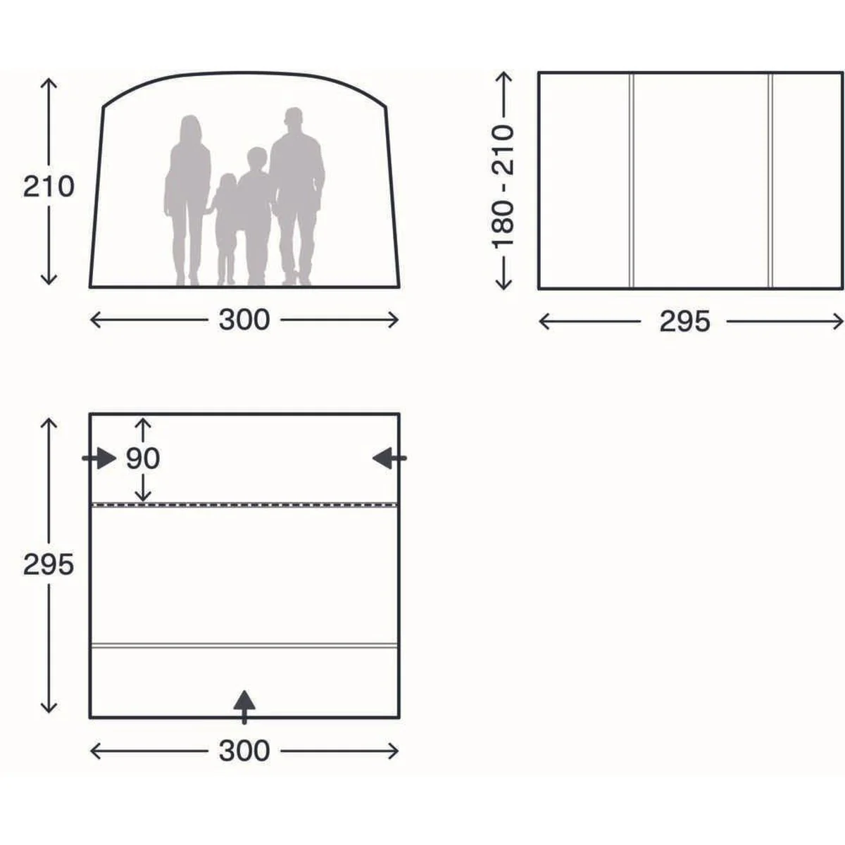 Kampa Traverse Air Low Drive Away Inflatable Campervan Awning 180-210 cm - Image 11