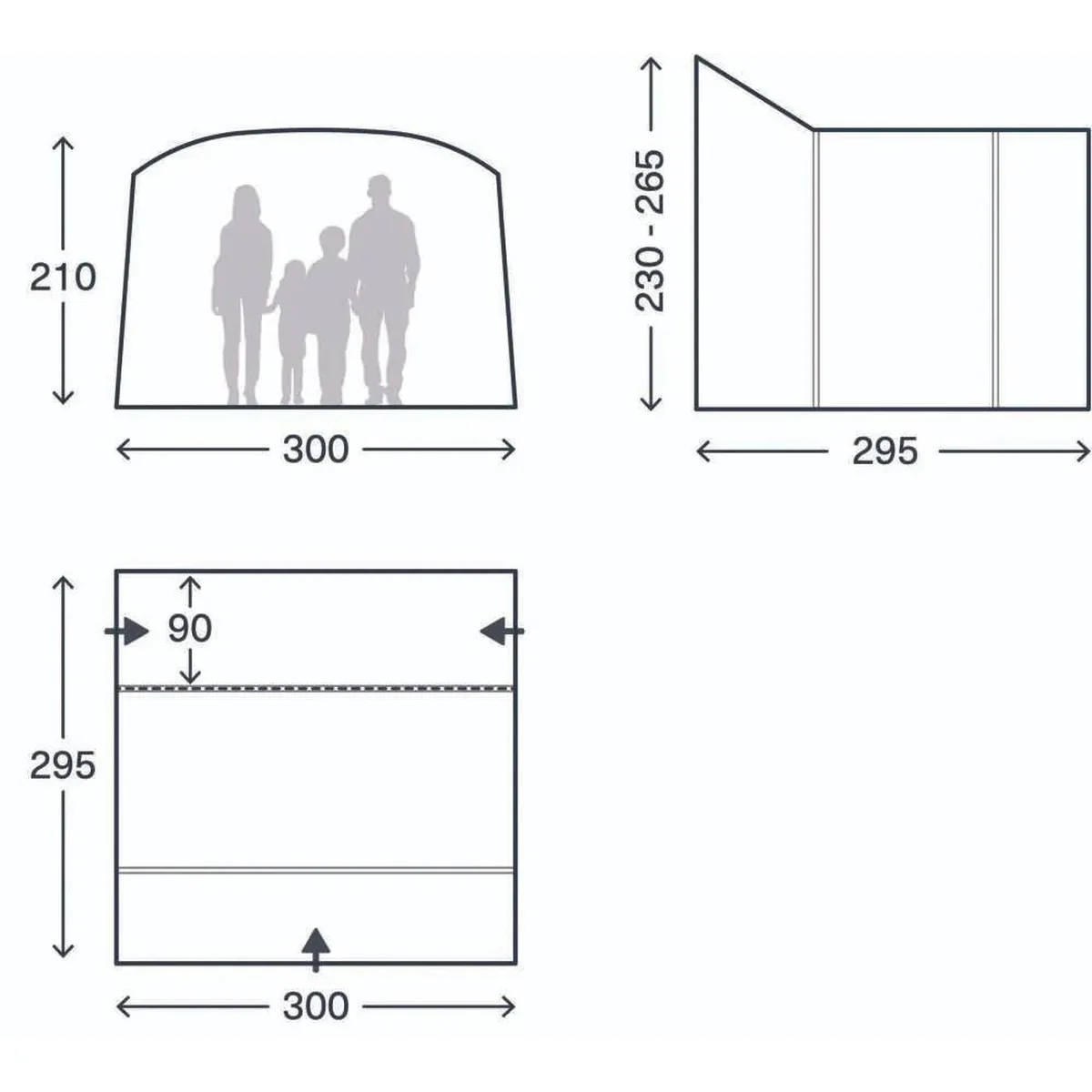 Kampa Traverse Air Mid Campervan Drive Away Awning 230-265cm - Image 11