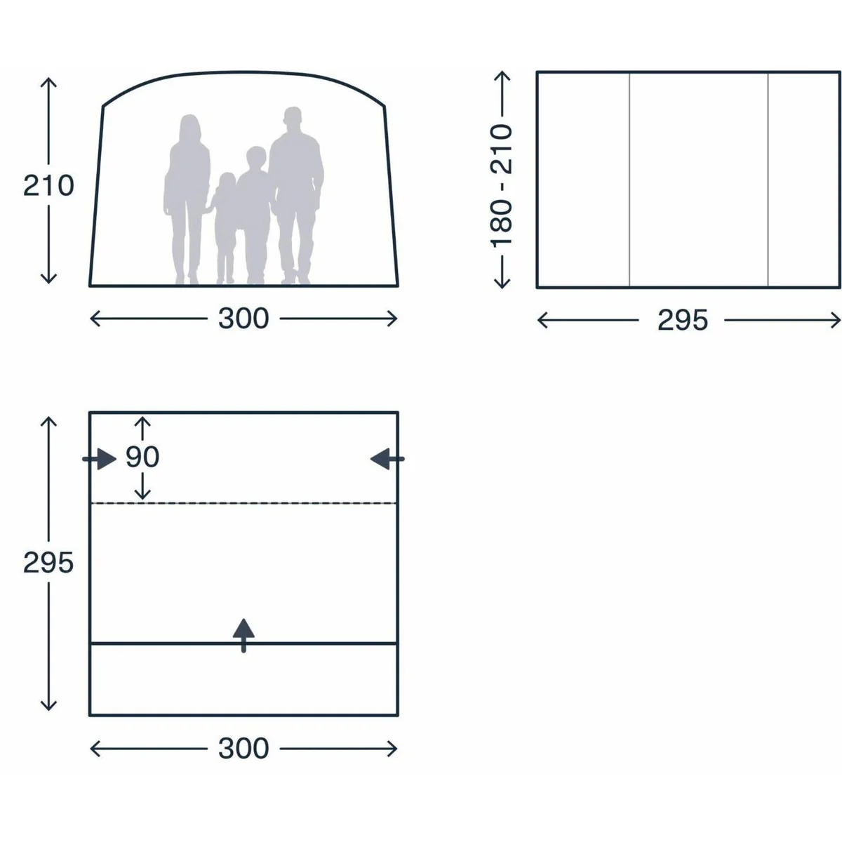 Kampa Traverse Low Drive Away Poled Campervan Awning 180-210 cm - Image 2