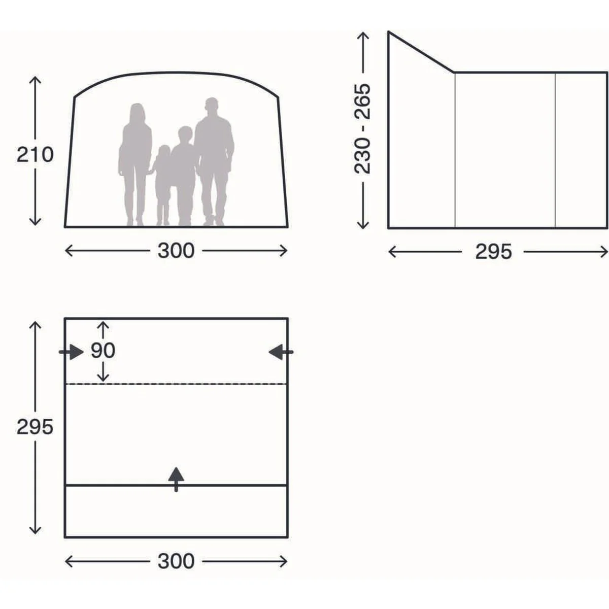 Kampa Traverse Mid Drive Away Poled Campervan Awning 230-265cm - Image 2