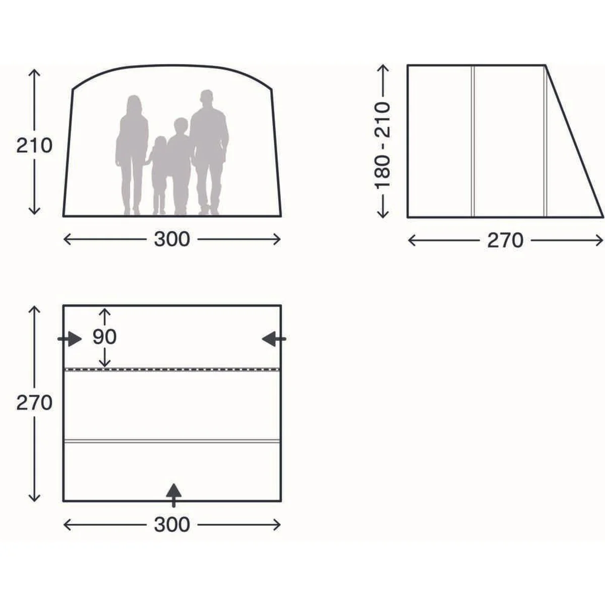 Kampa Waypoint Air Low Drive Away Campervan Awning 180-210 cm - Image 2