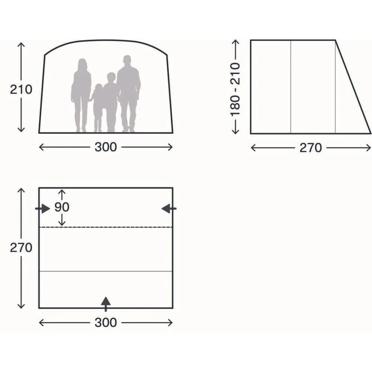 Kampa Waypoint Low Drive Away Awning Campervan Awning 180-210 cm - Image 8