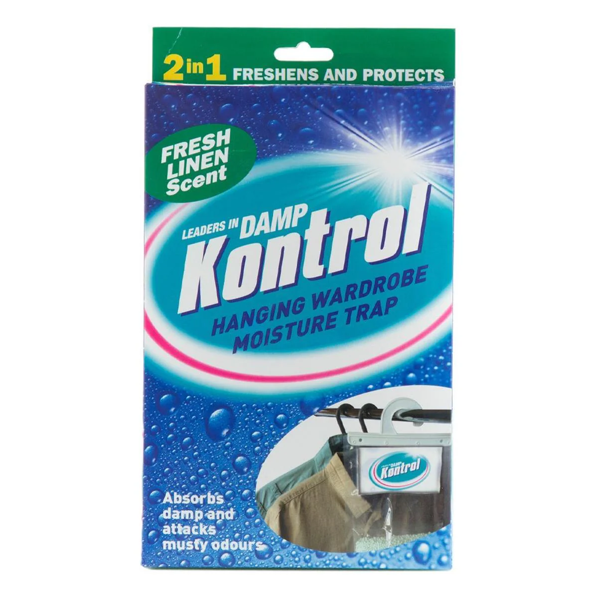 Keep Your Wardrobe Fresh with Kontrol Hanging Moisture Trap Linen Scent (1L)