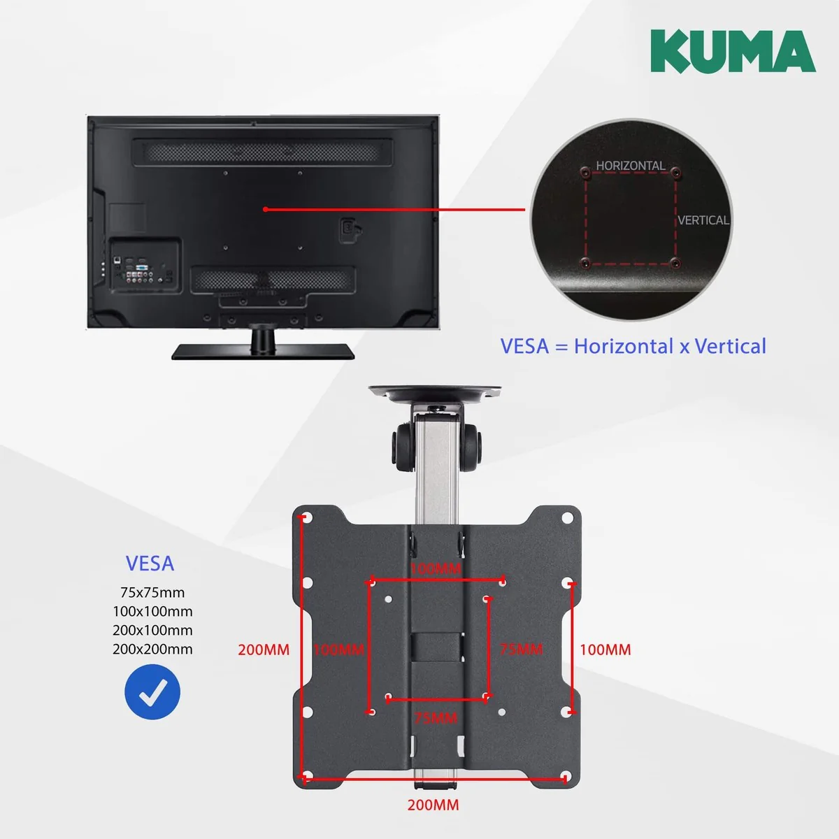 Kuma Flip Down Tv Bracket BKUMBRK156 - Image 2