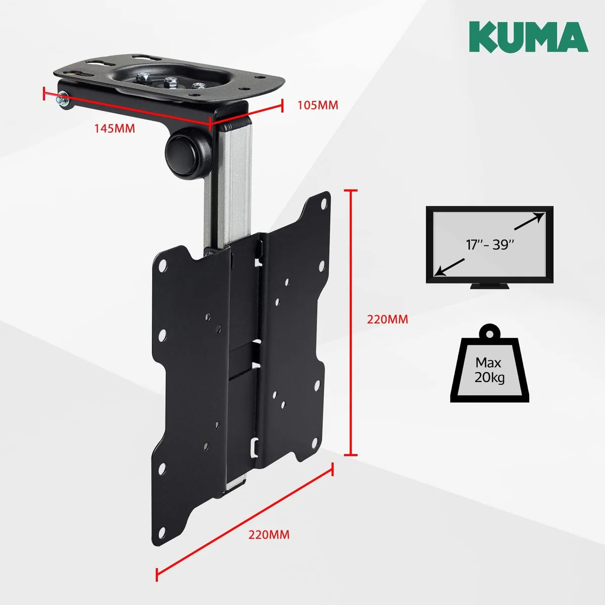Kuma Flip Down Tv Bracket BKUMBRK156 - Image 3