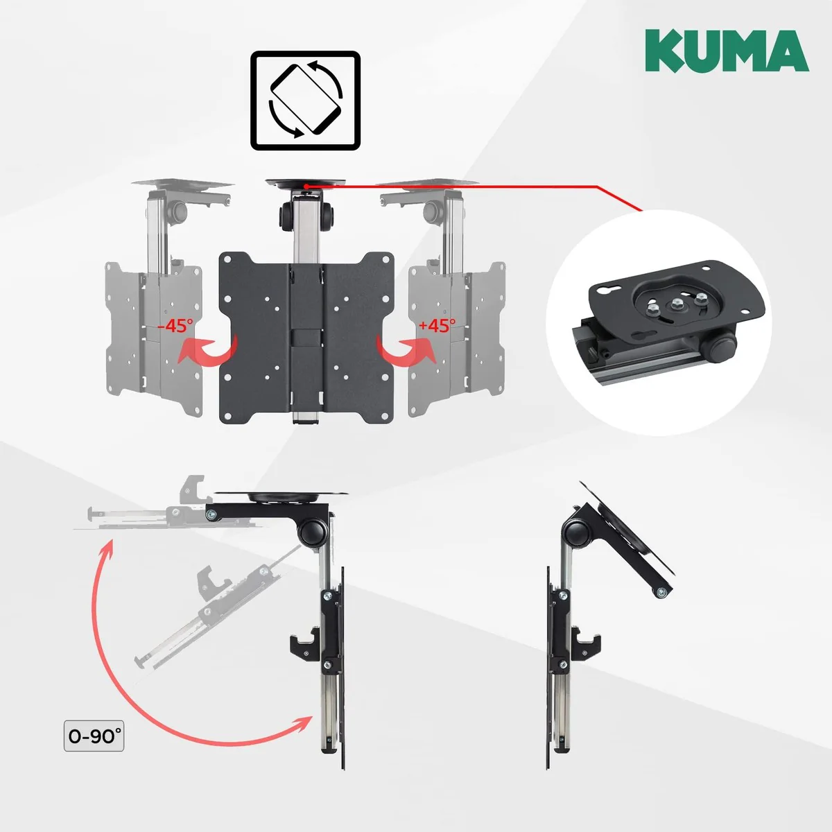 Kuma Flip Down Tv Bracket BKUMBRK156 - Image 4