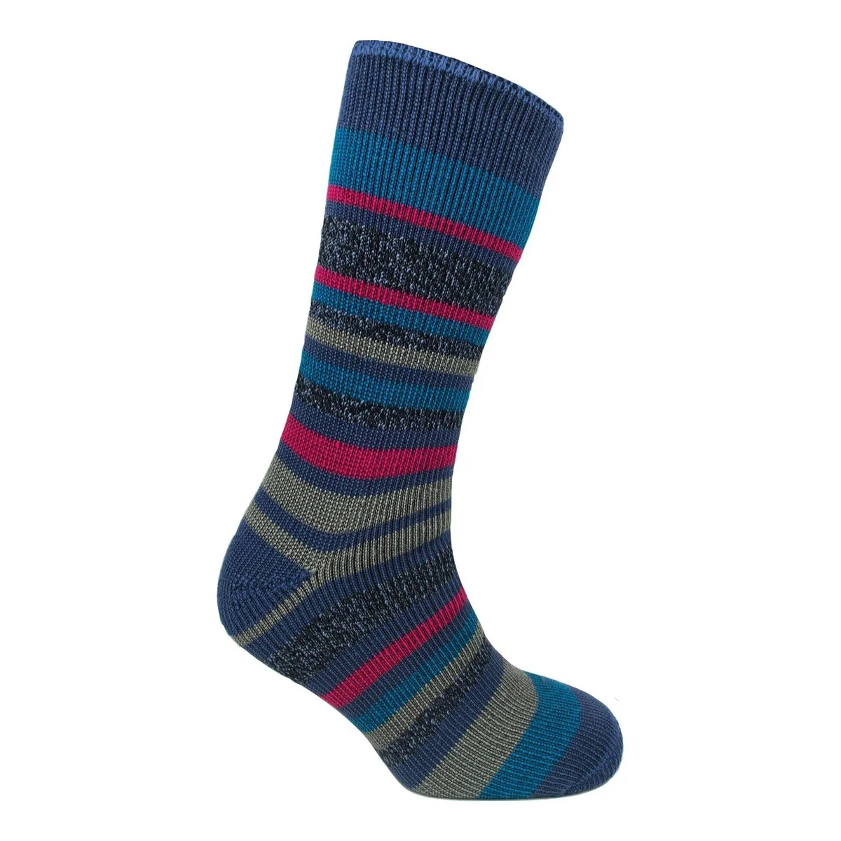 Ladies thermal insulated striped socks (assorted colours) 2628 - Image 2