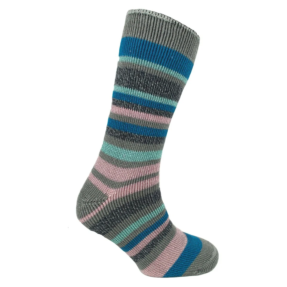 Ladies thermal insulated striped socks (assorted colours) 2628 - Image 5