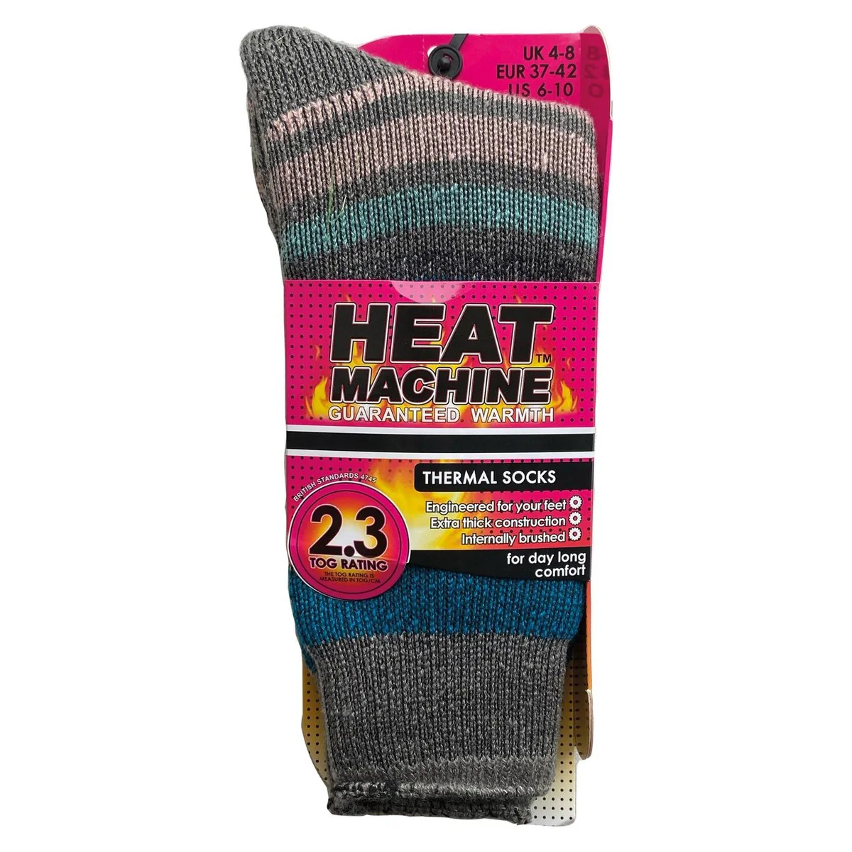 Ladies thermal insulated striped socks (assorted colours) 2628 - Image 7