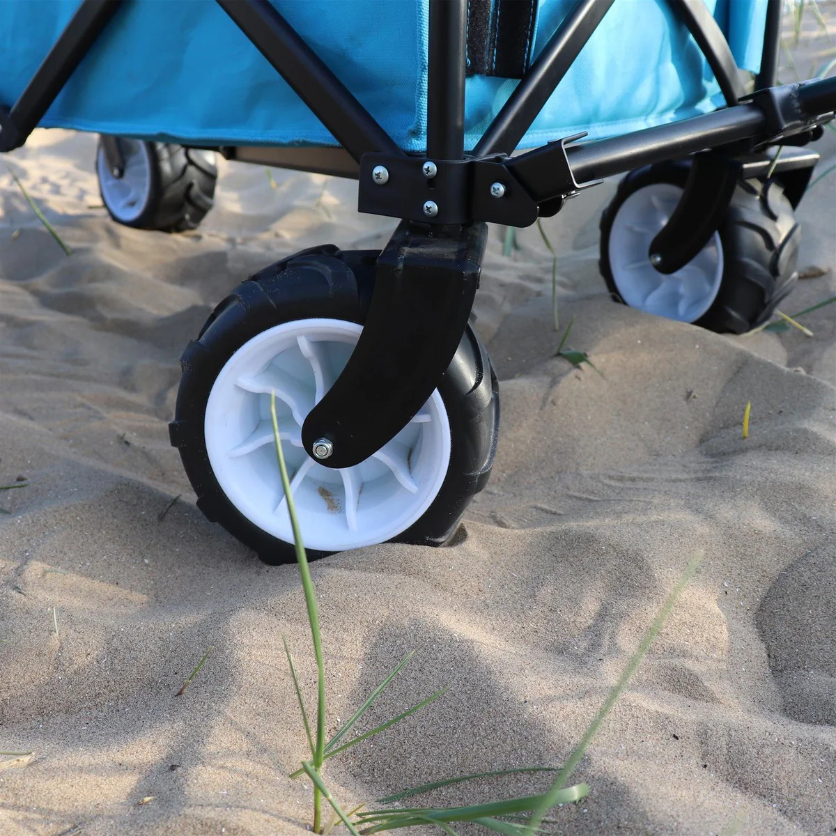 Large Wheel Folding Wagon Pull Along Cart Trolley Garden Camping Festival Beach - Image 4