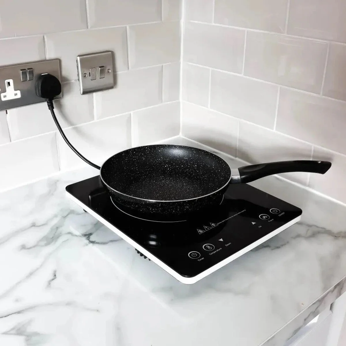 Leisurewize 3 Piece Induction Pan Set Black Marble Caravan Motorhome LW701 - Image 6