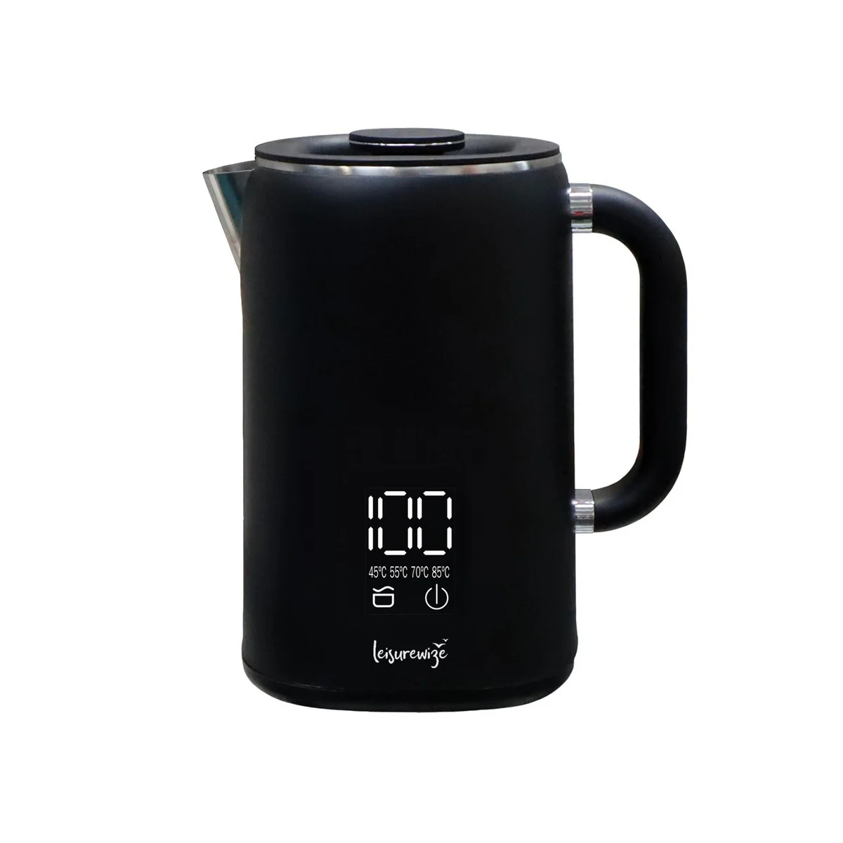 Leisurewize Caravan Camping Sleek LED Display Kettle 1.7L Black