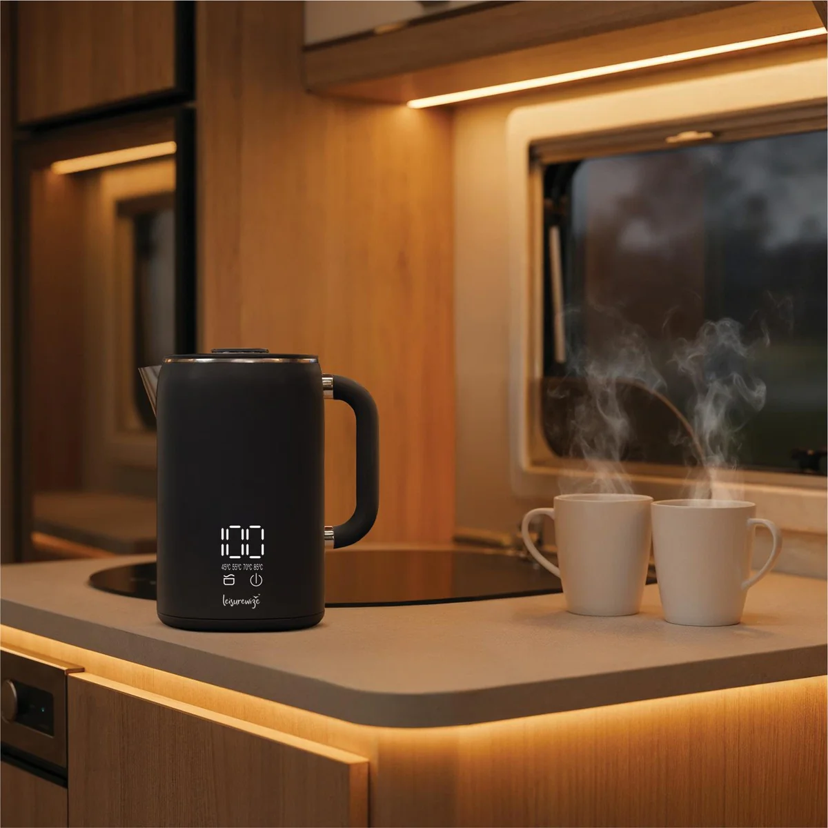 Leisurewize Caravan Camping Sleek LED Display Kettle 1.7L Black - Image 2