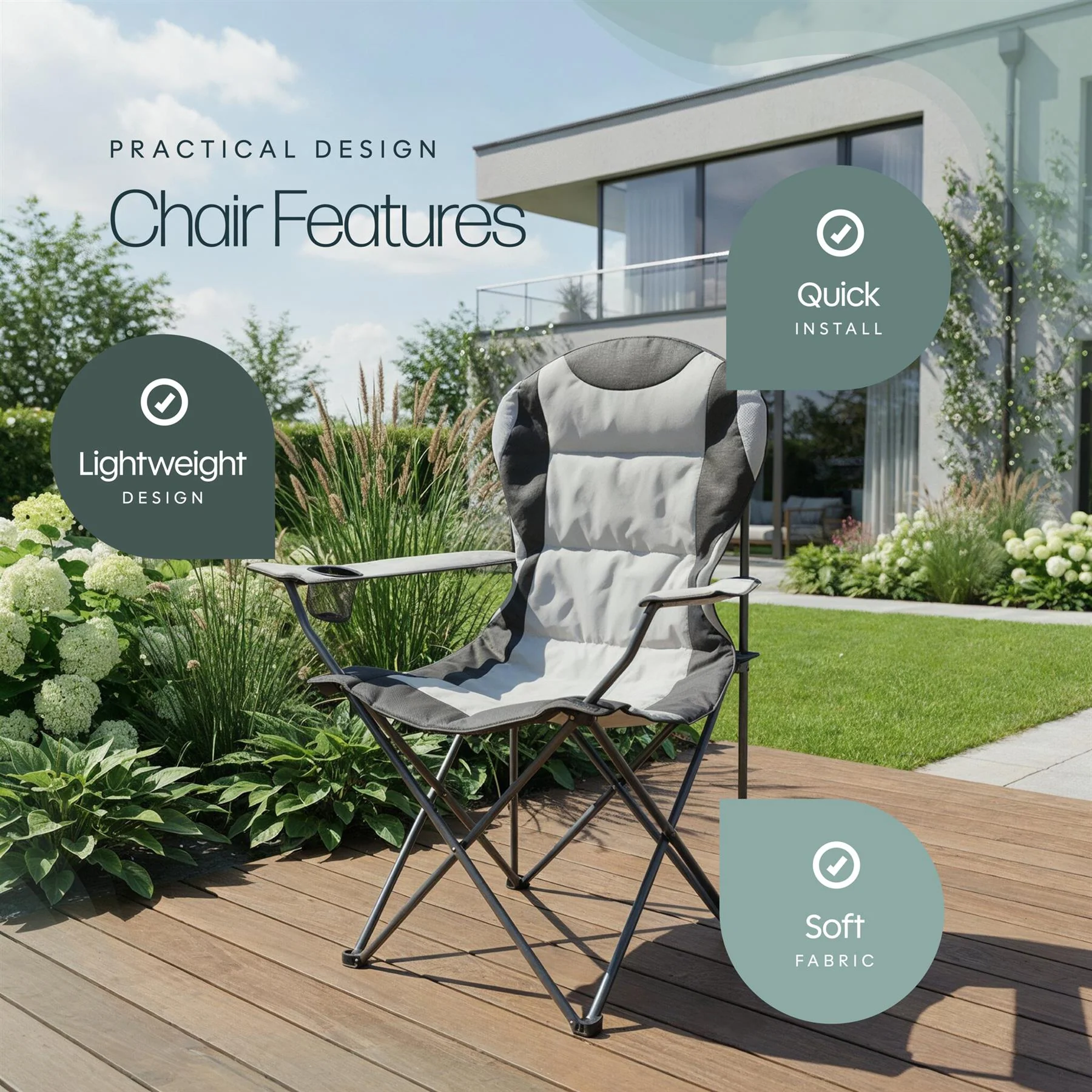 Leisurewize High Back Folding Camping Chair - Image 6
