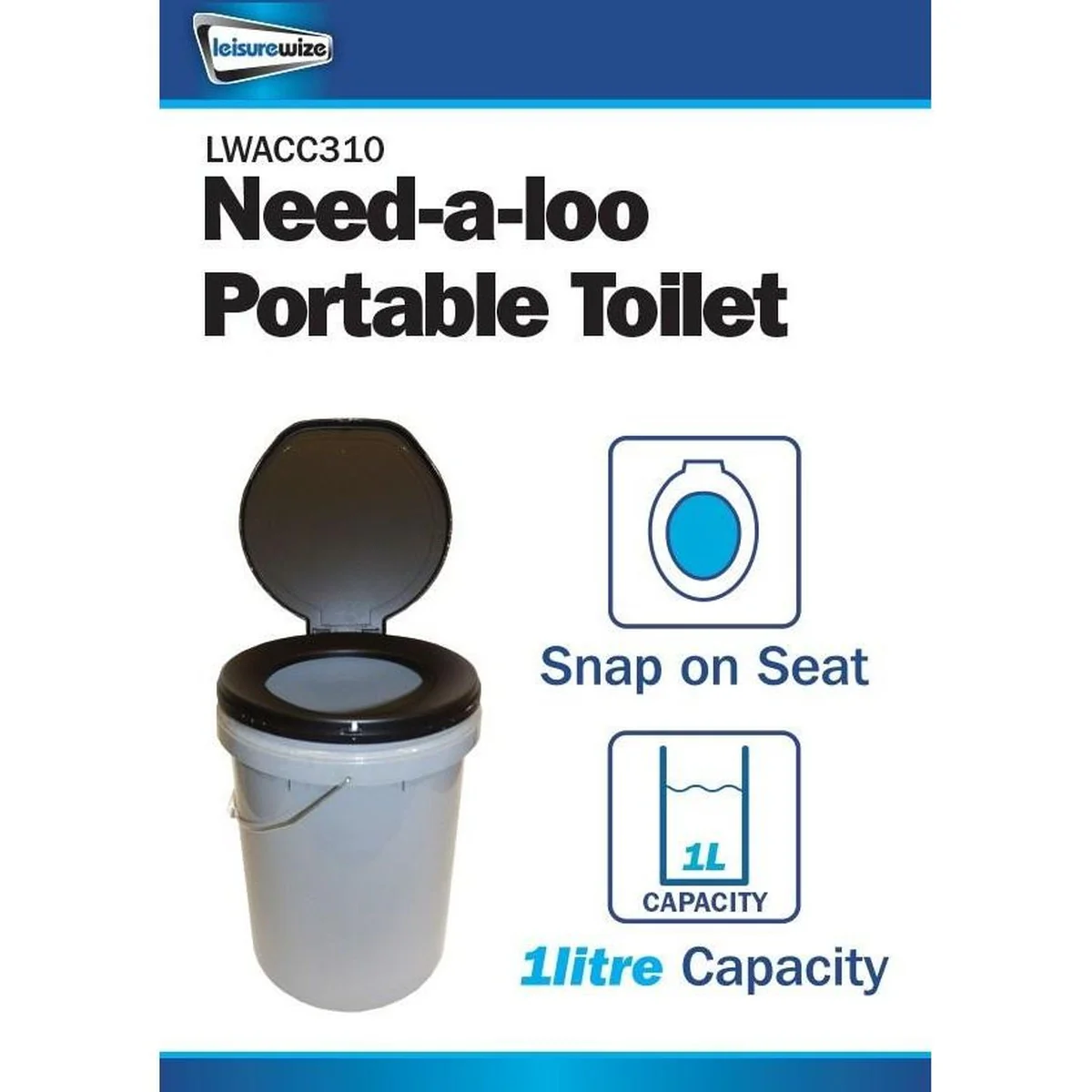 Leisurewize Need A Loo Camping Toilet Bucket With Seat and Lid - Image 3