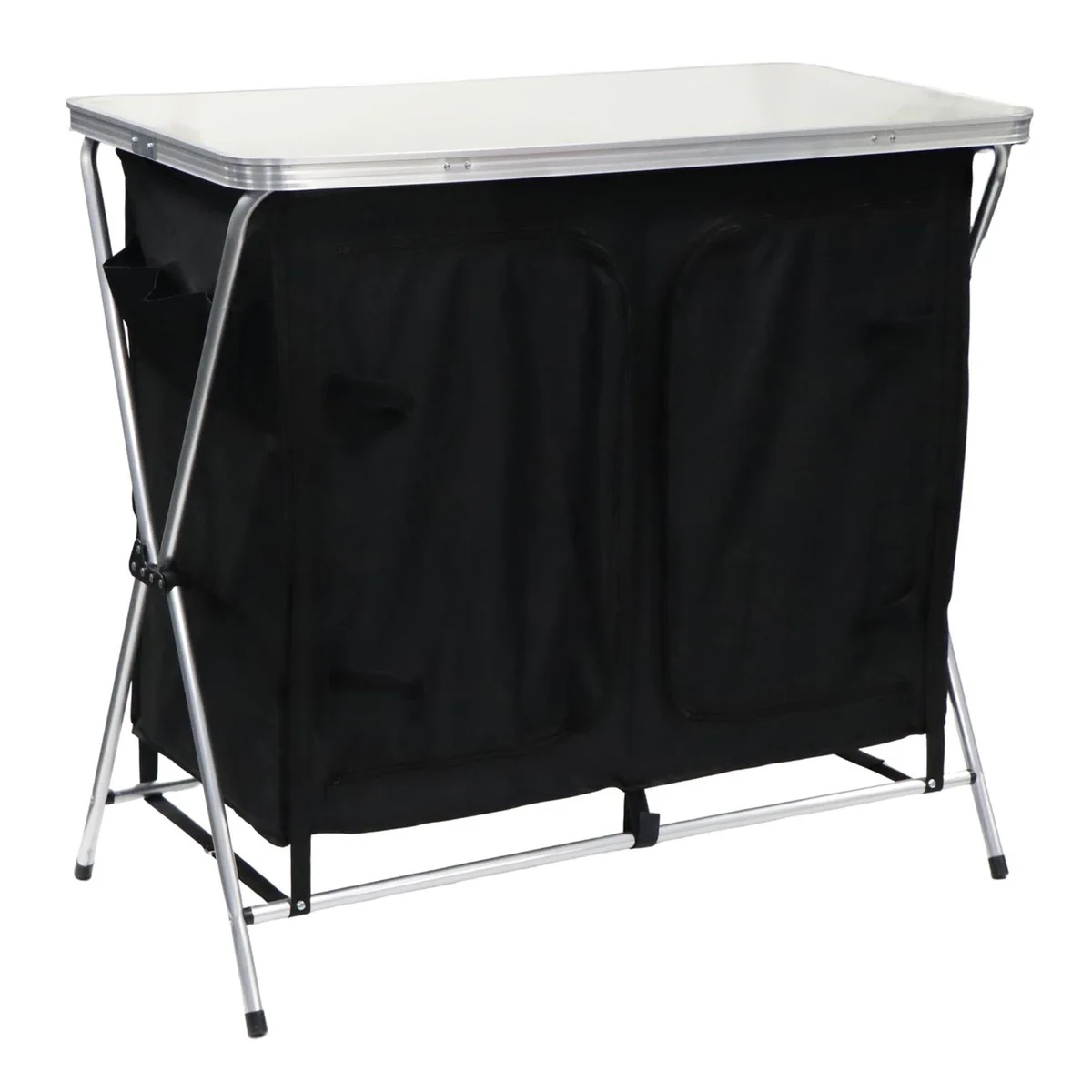 Leisurewize Portable Camping Table & Storage Cupboard Foldable Aluminium Frame - Image 2