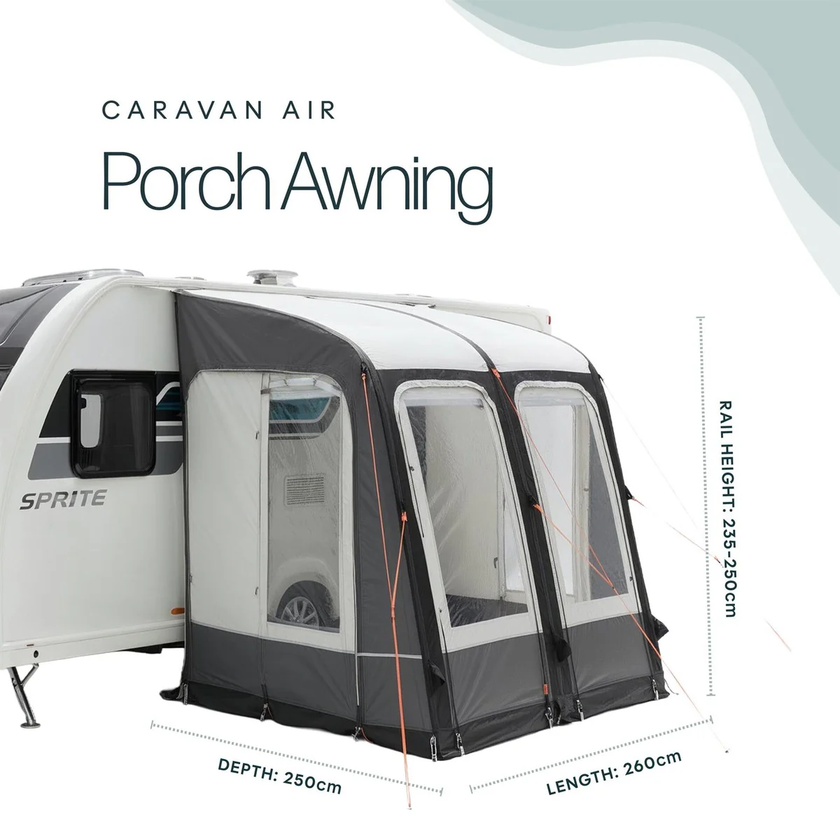 Leisurewize Traveller 260 Air Caravan Porch Awning - Image 3