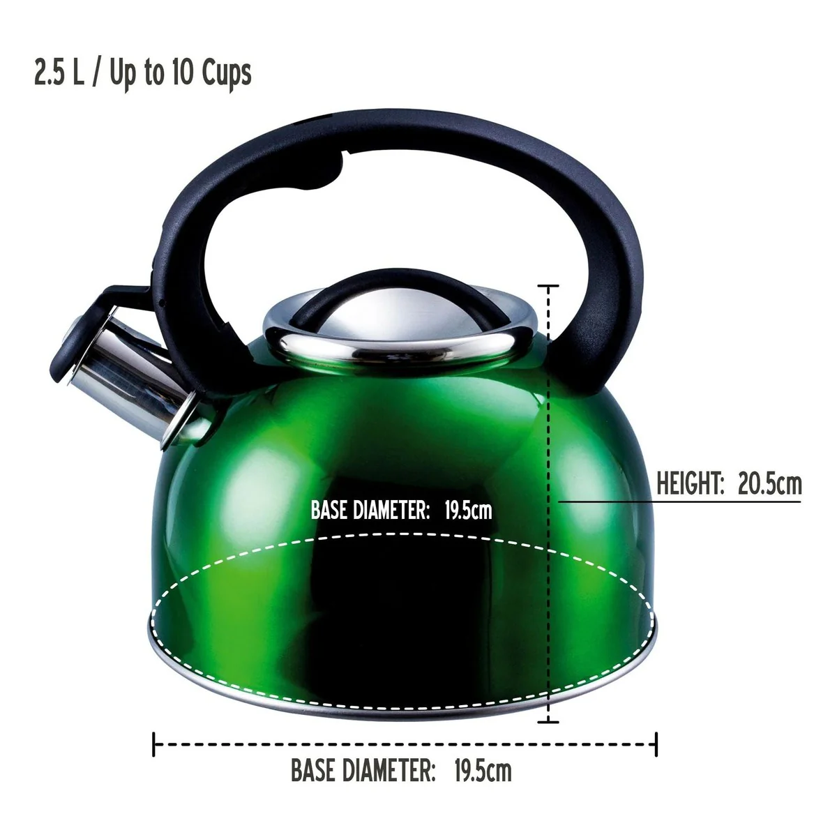 Liberty Green 2.5 Litre Whistling Kettle CW-T056-B1G - Image 3