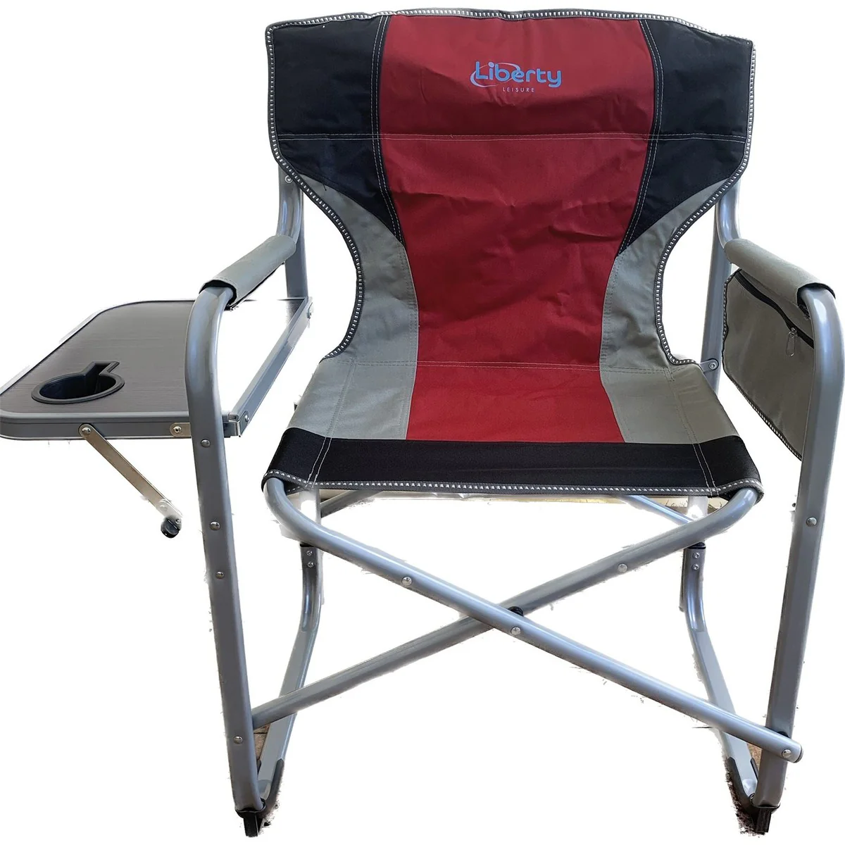 Liberty Red Directors Chair with Side Table Camping Caravan