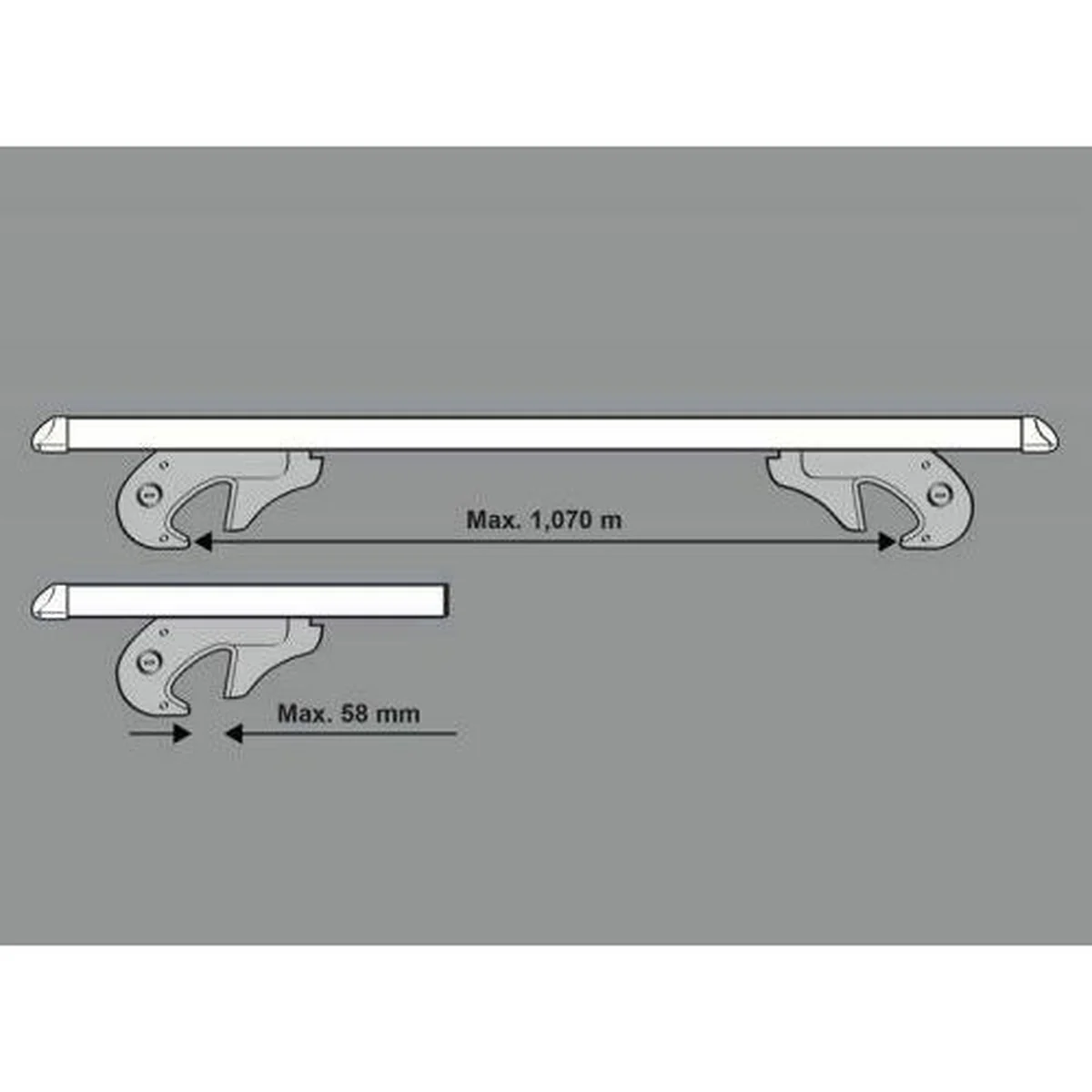 Locking Universal Aluminium Car Roof Bars Cross Rack 1.2M For Raised Rails 90kg - Image 7