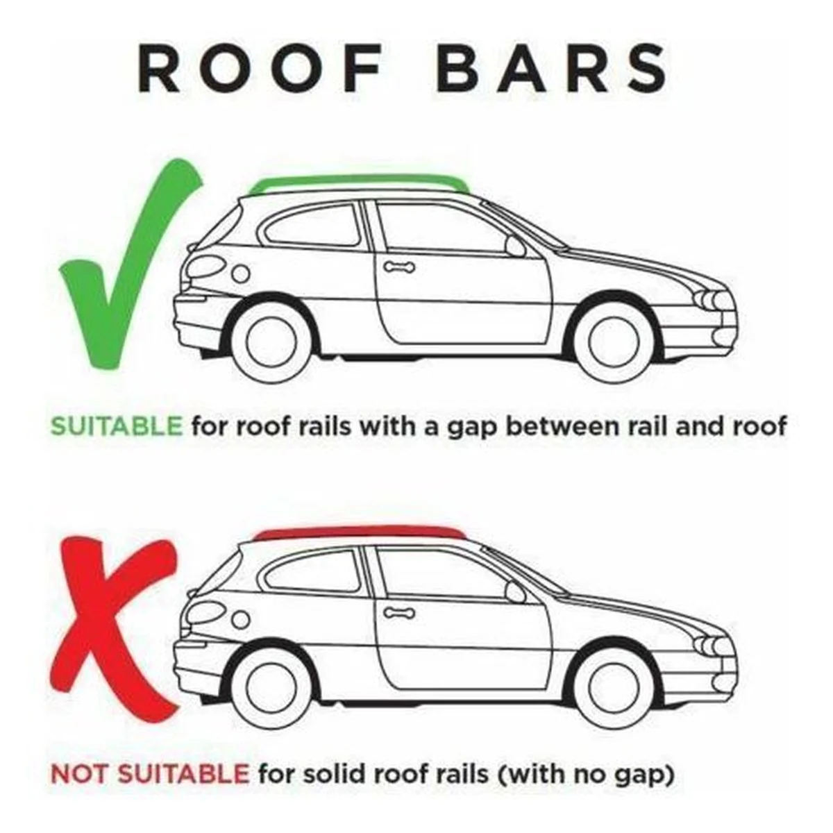 Locking Universal Aluminium Car Roof Bars Cross Rack 1.3M For Raised Rails 75kg - Image 6
