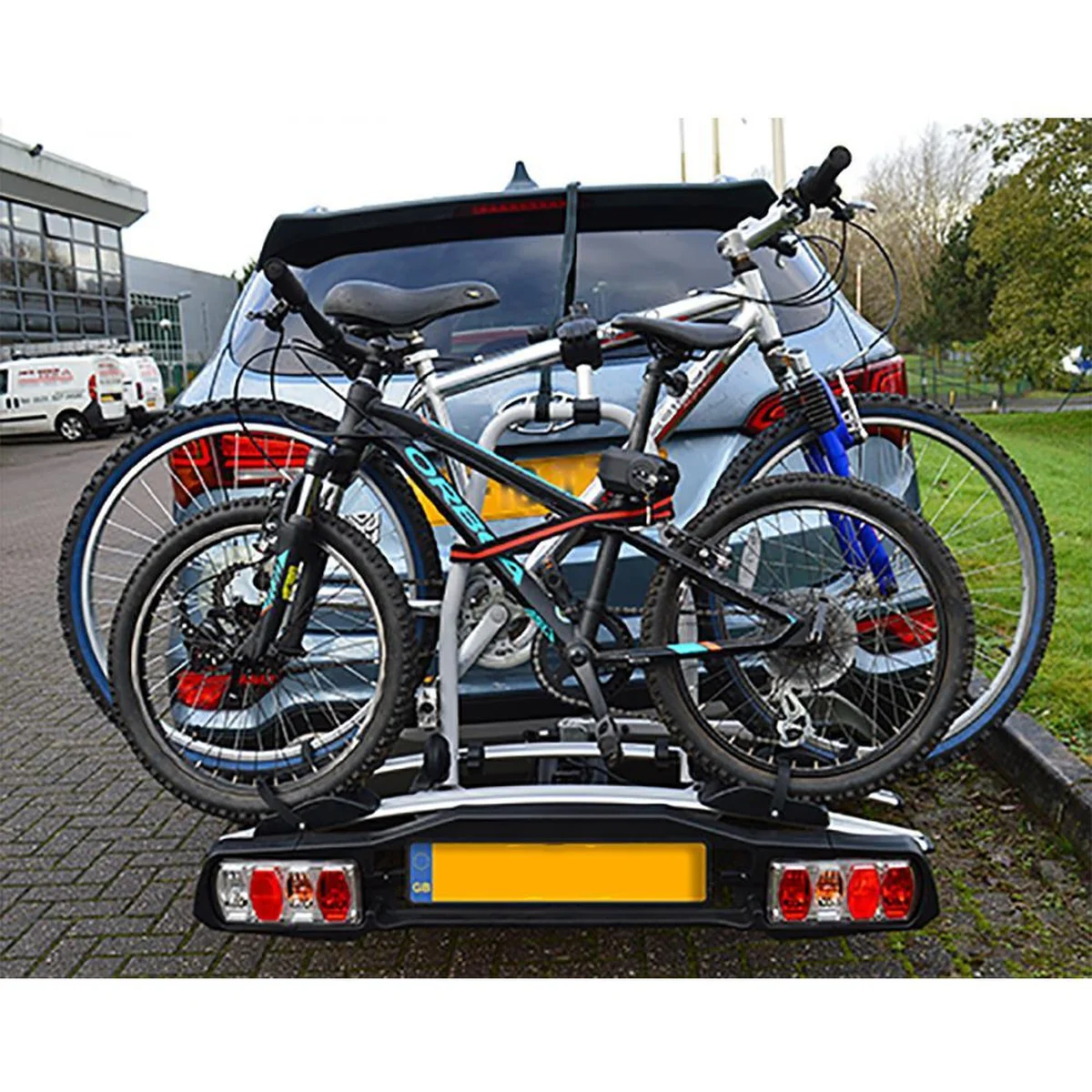 M-Way Towball Mounted Car Rear Tow Bar Cycle Holder 2 Bike Carriers with Electrics - Image 3