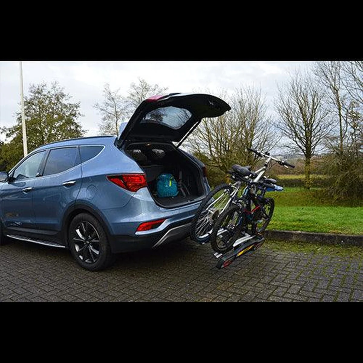 M-Way Towball Mounted Car Rear Tow Bar Cycle Holder 2 Bike Carriers with Electrics - Image 7