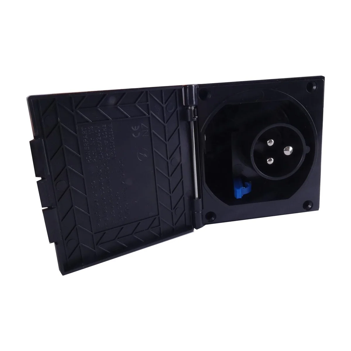 Mains 230V 16A Flush Hook Up Socket Caravan Motorhome Camper Van RV Black - Image 3