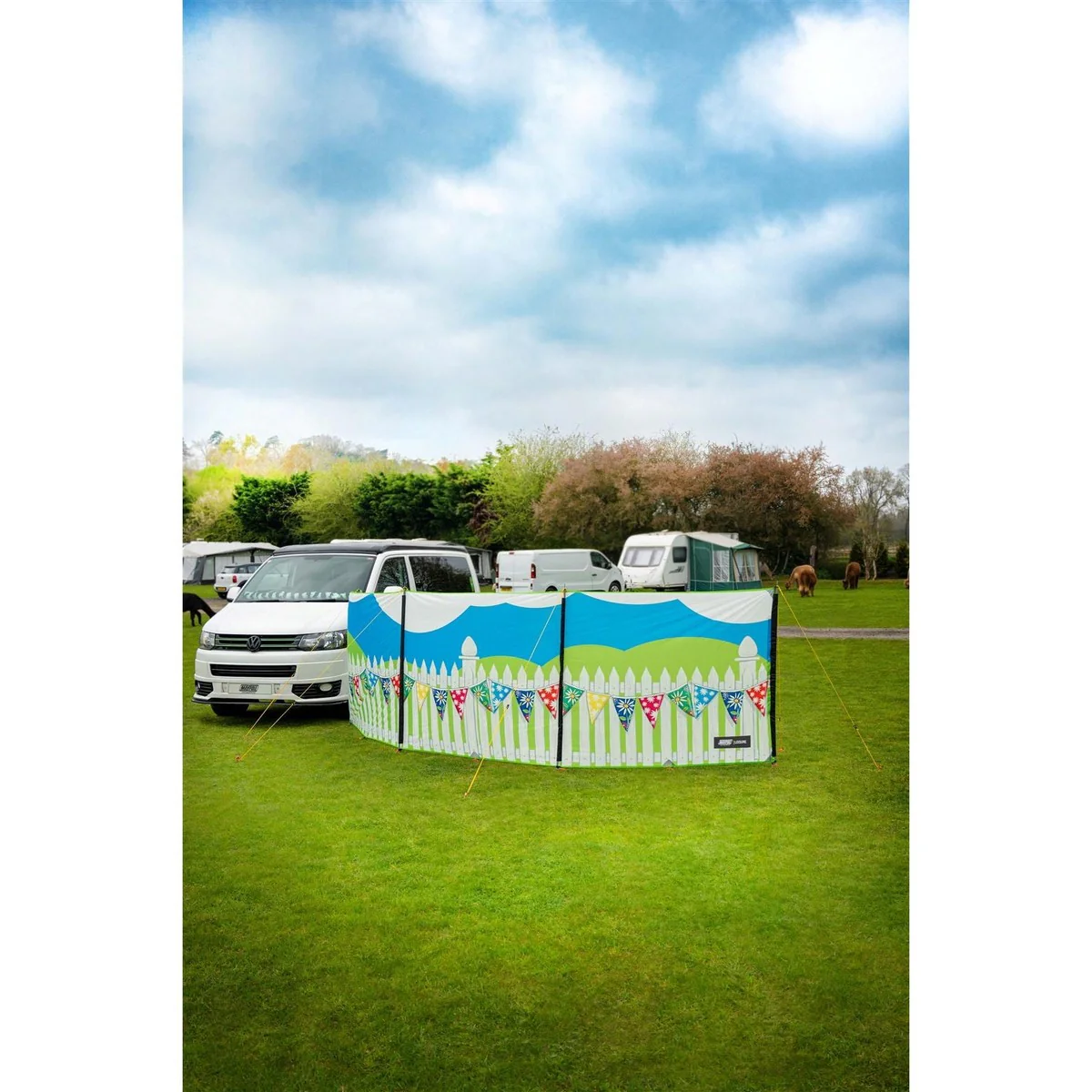 Maypole 3 Panel Poled Windbreak Summer Days 5m x 1.4m - Image 3